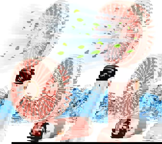 Dragodirect Rechargeable 2-in-1 Mini Fan with LED Light Handheld and Table Use USB-C