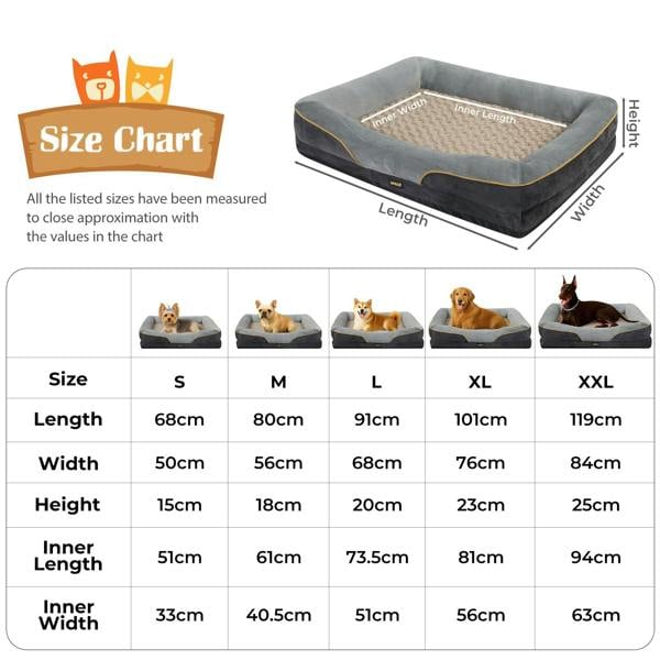 Skylos Orthopaedic Dog Bed Washable Large Pet Cushion Mattress Warm Waterproof