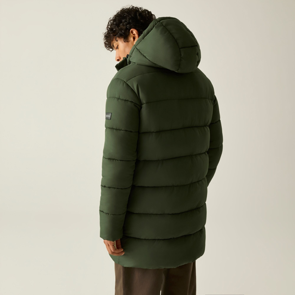 Regatta Mens Marek Longline Hybrid Jacket - Dark Khaki/Nephrite Green