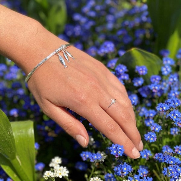 Little Fishes Sterling Silver Bangle