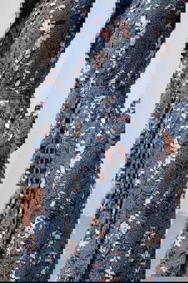 Lily & Me Anya Printed Midi Shirt Dress Navy