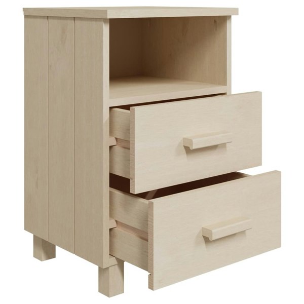 Berkfield Bedside Cabinets HAMAR 2 pcs Honey Brown 40x35x62 cm Solid Wood
