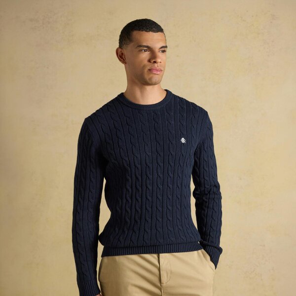 Joules CABLE CREW Sweatshirt   in  Navy