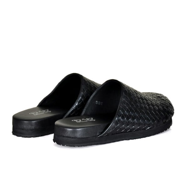 Lorenzo Handmade Woven Mules - Black
