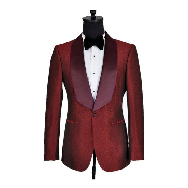 David WeJ DW Signature Satin Shawl Lapel Blazer - Wine