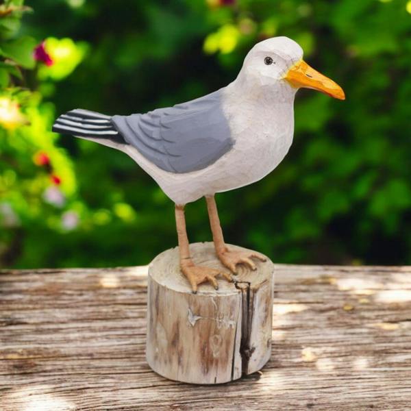 EDH Door Hardware RSPB Hand Crafted Wooden Herring Gull with Display Box