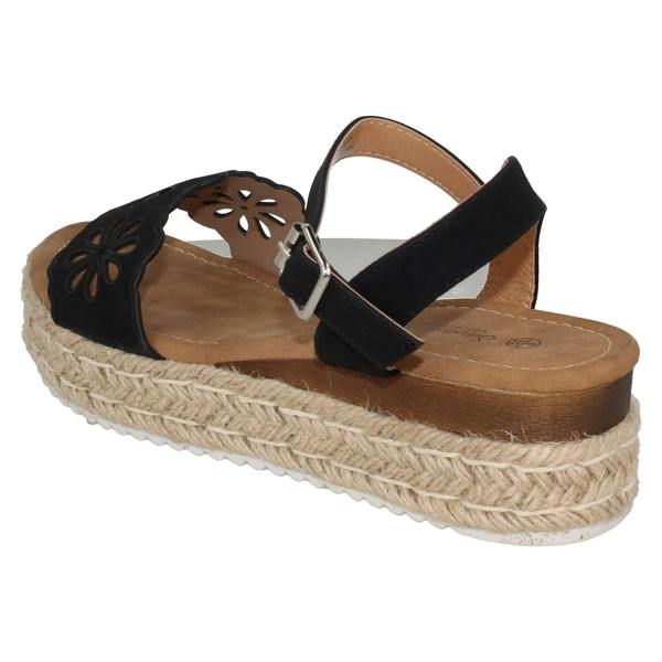 Savannah Ladies Savannah Mid Wedge Heel Wide Fit Sandals F12041