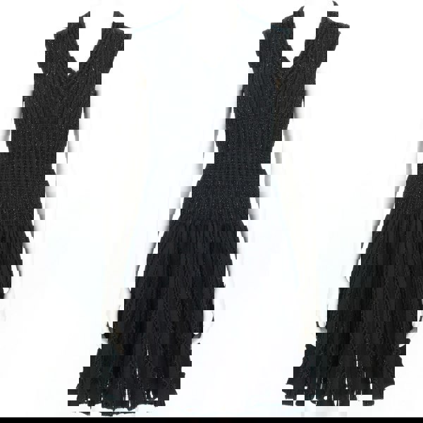 Alaia luxurious skater dress in black and shimmering onyx black