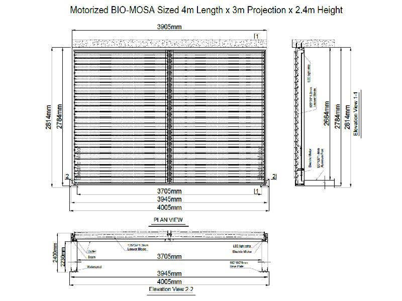 Ocean Designs Sagres 4m x 3m Wall Mounted Pergola