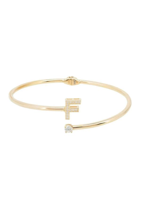 Initial Bangle Gold F - LATELITA Bracelets