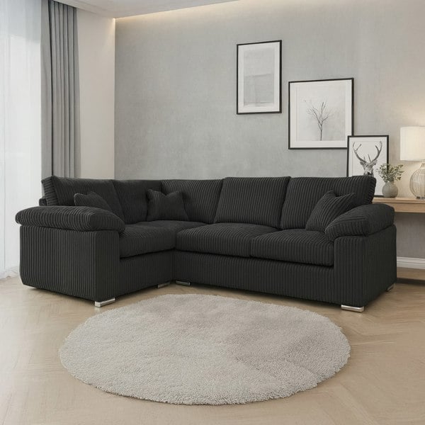 Furnishings For Less Delta Full Jumbo Cord 4 Seater Corner Sofa