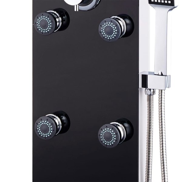 Berkfield Shower Panel Unit Glass 25x44.6x130 cm Black