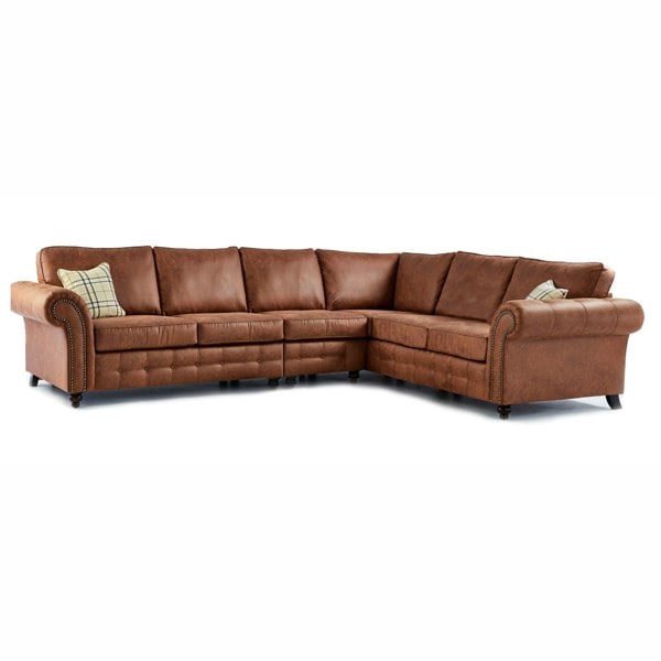 Furnishings For Less Oakland Large 6 Seater Leather Corner Sofa Chesterfield Style
