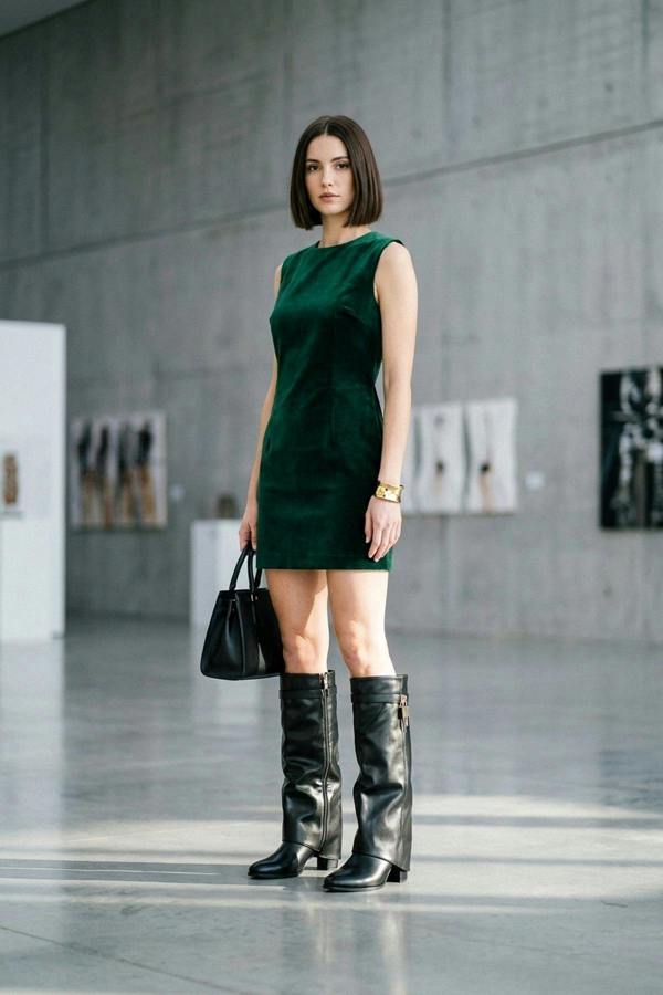Cordelia Knee High Slouch Boots - Black
