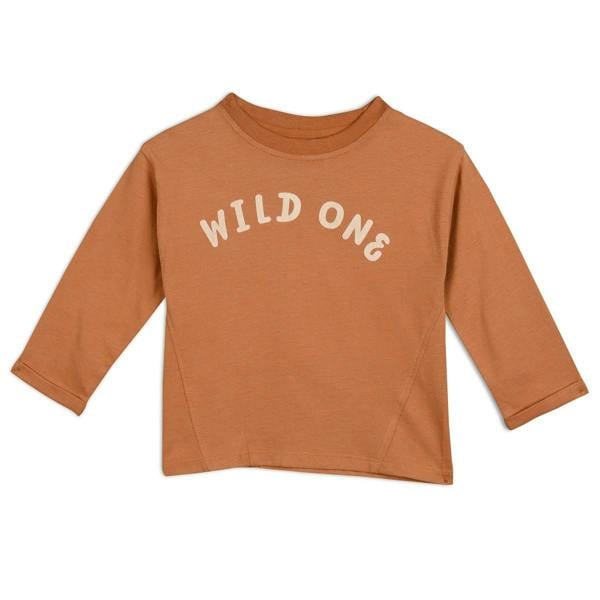 Baby Unisex Graphic Printed Top, Brown - Minicuddles