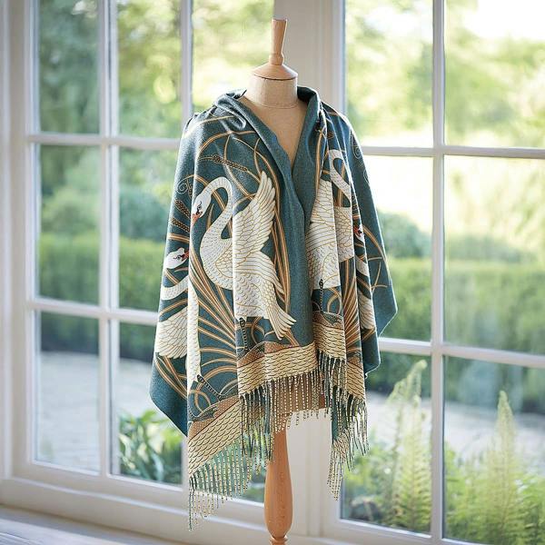 Museum Selection Swan Rush & Iris Shawl