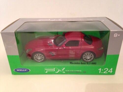 mercedes benz sls amg red 1:24 scale welly 24025r new