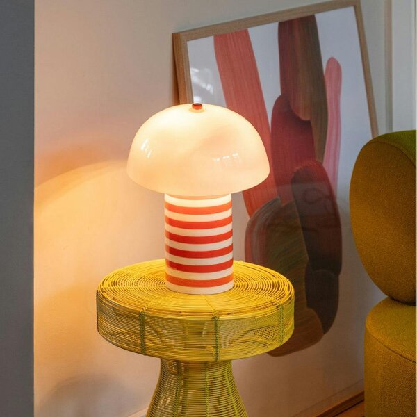 Love Frankie Stripy Table Lamp in Orange