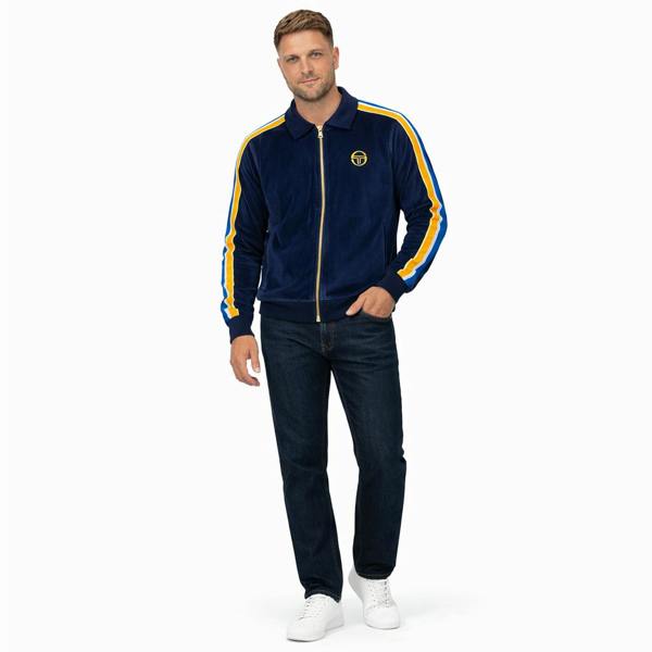 Sergio Tacchini Monte Velour Track Top Jacket Maritime Blue/Mango Mint