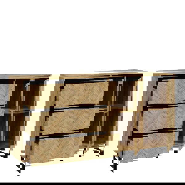 Furniture To Go Nikomedes Sideboard in Spica Oak/Matt Black/Bartex Oak