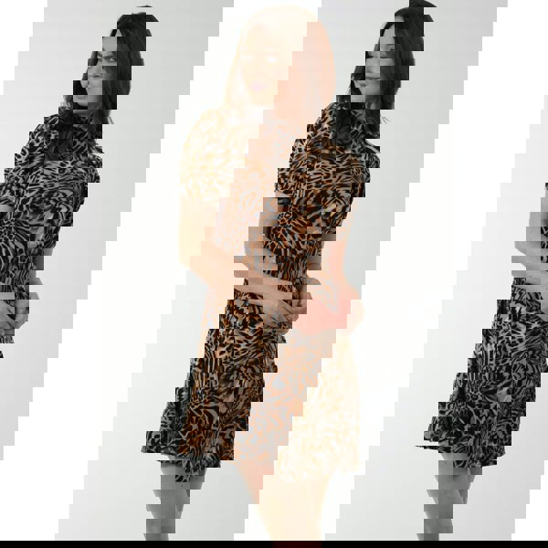 Blue Vanilla Animal Print Smock Dress