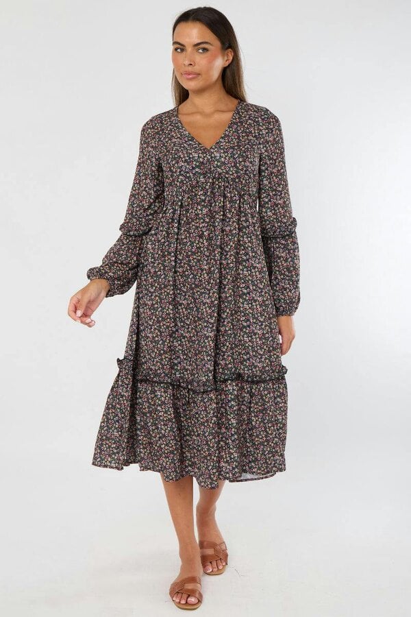 Elaina Fashion Ditsy Floral Maxi Dress