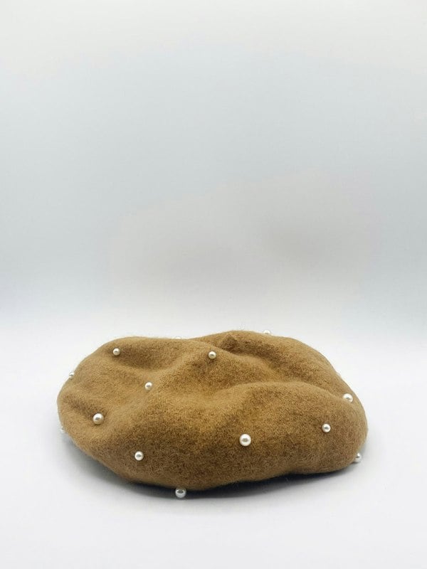 SVNX Faux Pearl Felt Beret