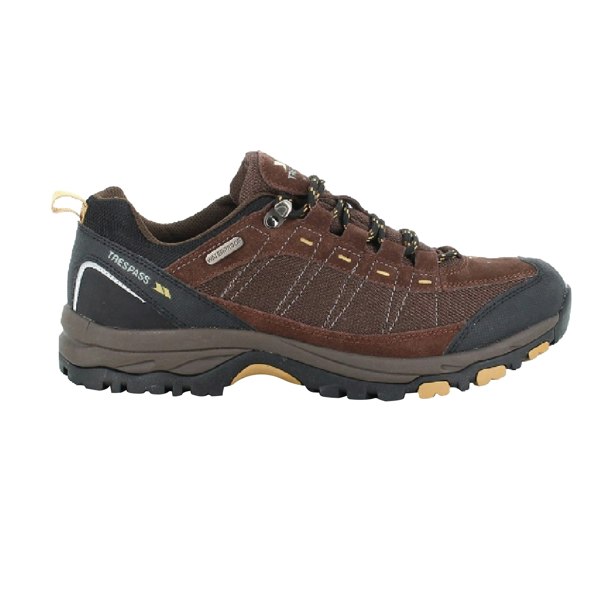 Trespass Mens Scarp Waterproof Lace Up Trainers - Dark Brown