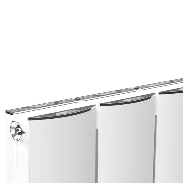 MYHOMEWARE 1022mm x 600mm Double Aluminium Panel Radiator in White - Model Diva - Wall-mounted