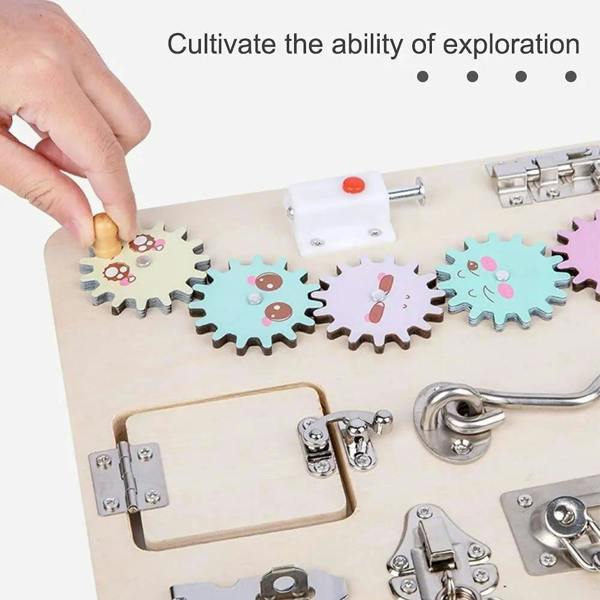 Dyzi Montessori Busy Board for Toddlers Sensory Toys for Preschool Motor Skills Development