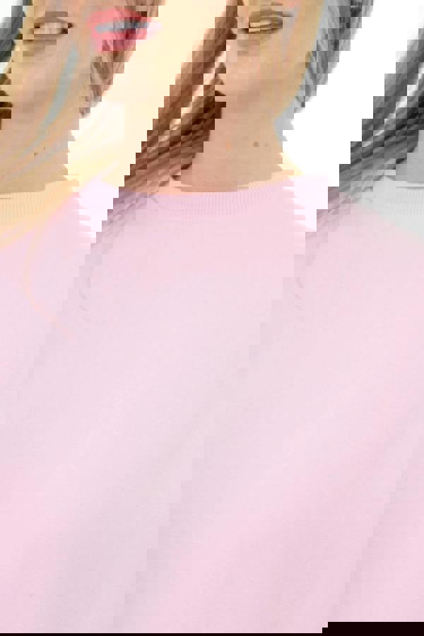 Smart Living Women's Oversized Sweatshirt Cozy Pullover Jumper Crewneck Top - Pink