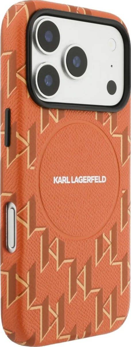 Karl Lagerfeld Monogram Logo Case with MagSafe for iPhone 17 Pro Max 6.9" Orange - KLHMP17X5PGKLMCO