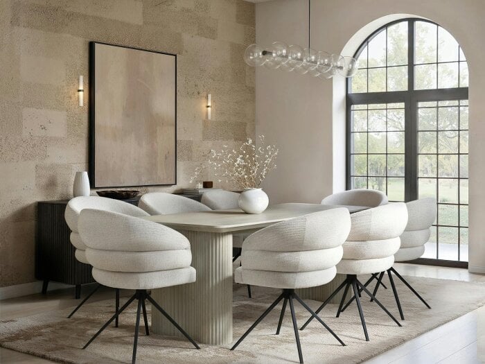 SOLACE+CO Zoya Dining Table with Eira Chairs Set - 8