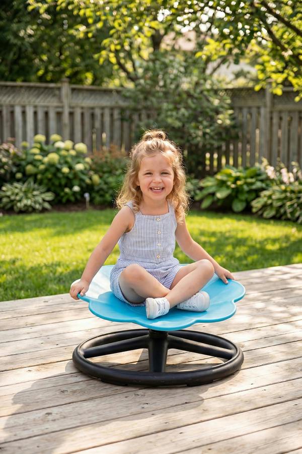 Living and Home Flower Sensory Balance Training Spinning Chair for Kids