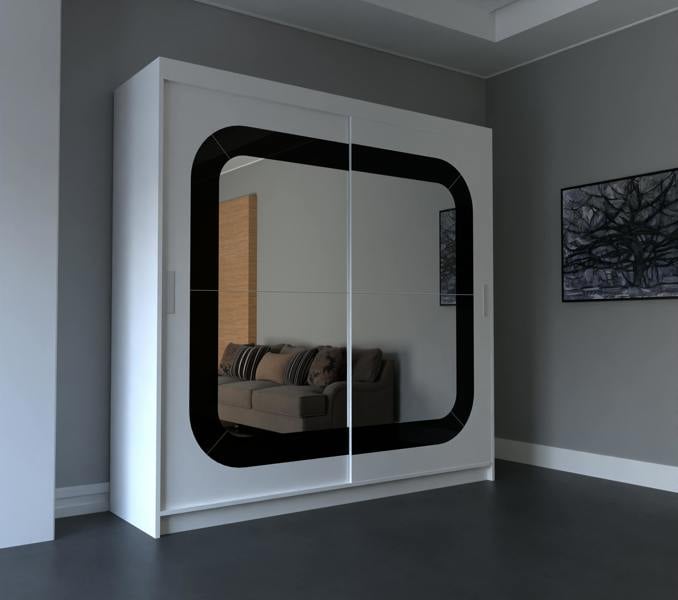 RAC3 Modern Bedroom Sliding Wardrobe - Ample Storage Space and Sleek Design comes in White and Grey and Width 150cm/180cm/203cm