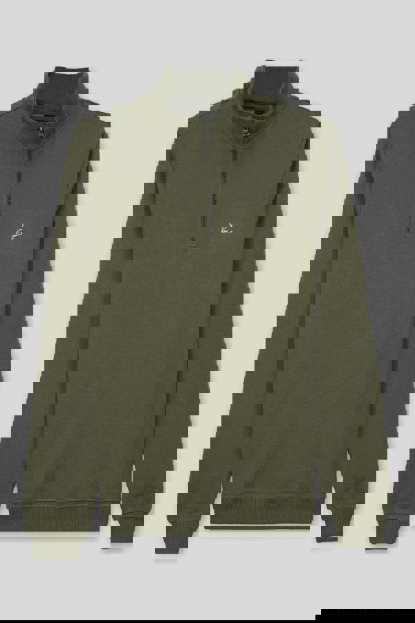 ENORSIA Elbow Patch Half Zip Sweatshirt