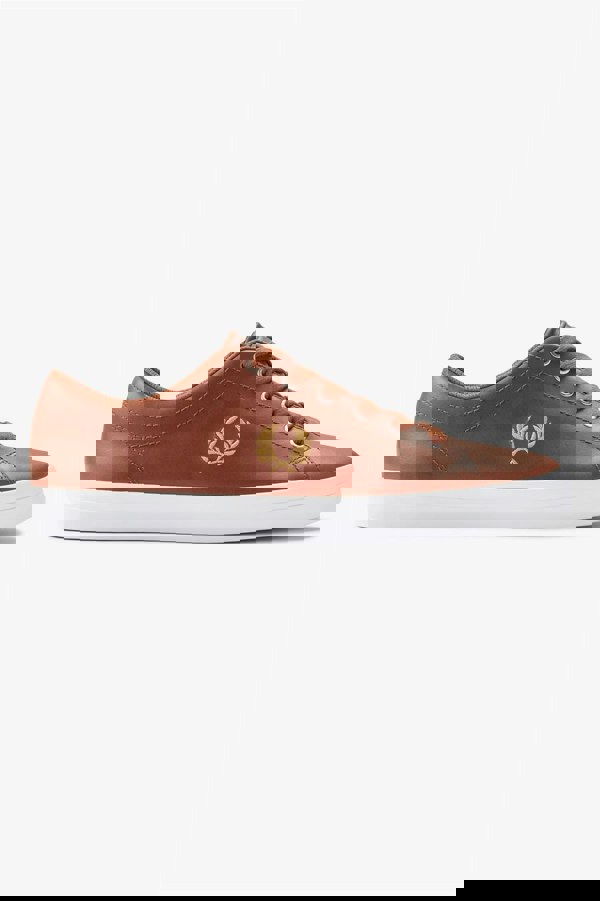 Fred Perry Baseline Leather Men's Tan/Champagne Trainers