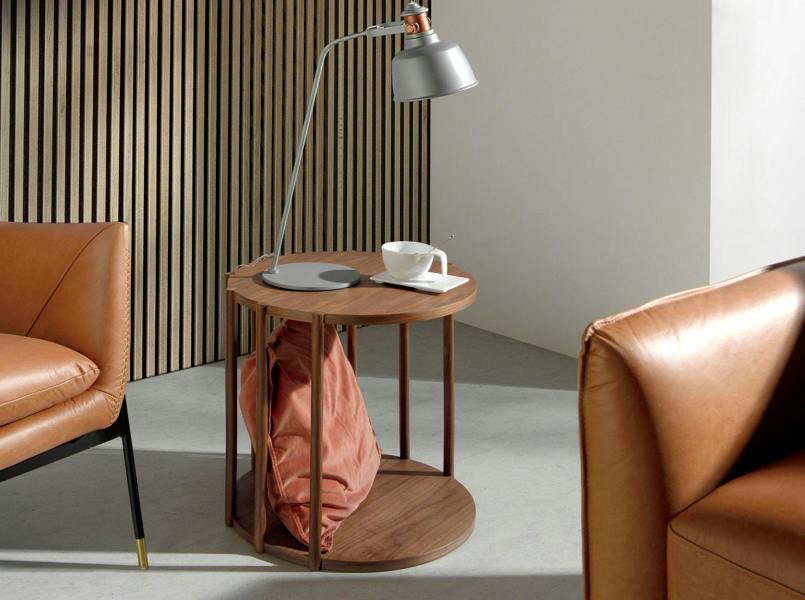 Angel Cerdá Round Walnut Corner Table 2039