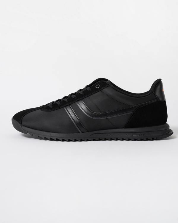 side of BOSS Orange Zayn Mens Logo Trainers with Faux Suede Trims in Black 005