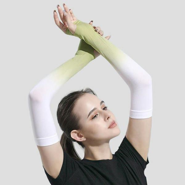 Anniou Ombre UPF 50+ Arm Sleeves - green