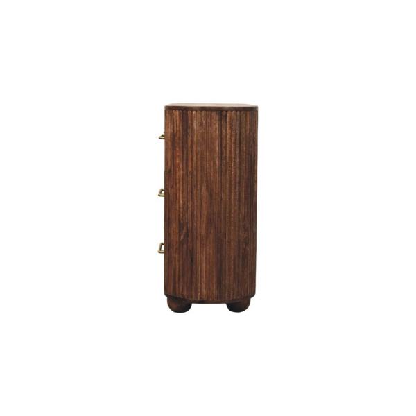 Artisan Furniture Solid Wood Ridgefront Chest – Roasted Almond, 3 Drawers, Brown