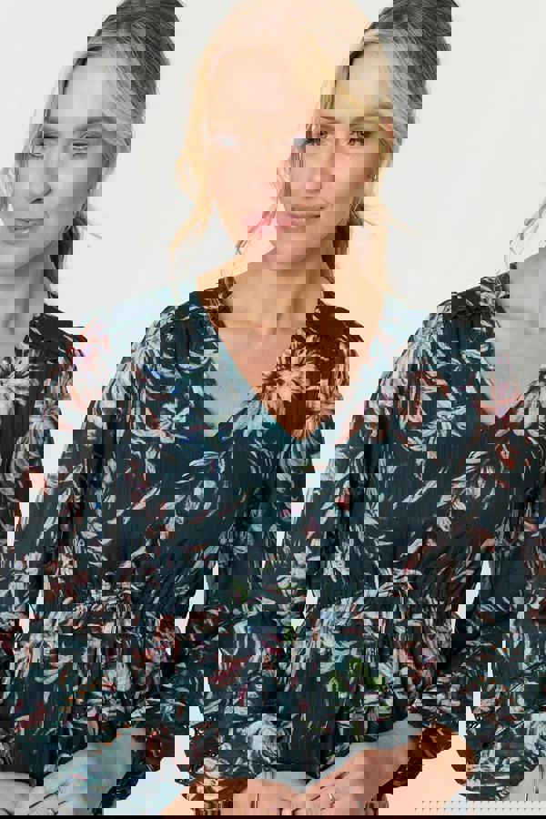 Green | Floral Long Sleeve Relaxed Maxi Dress