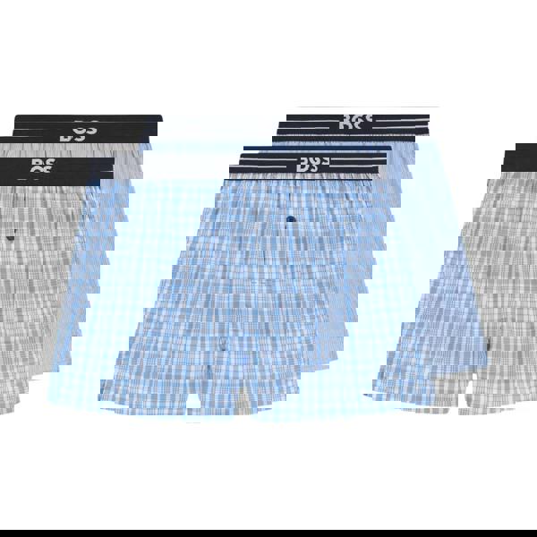 Boss Mens Cotton Pyjama Shorts (Pack of 2) - Blue - 