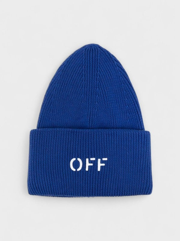 Off - White Stamp Knit Beanie Blue - Supplied FashionOff - White