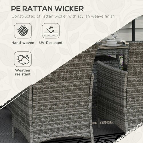 Wyld Haus Ravezi Rattan Grey 6 Seater Garden Dining Set With Fire Pit Table Glass