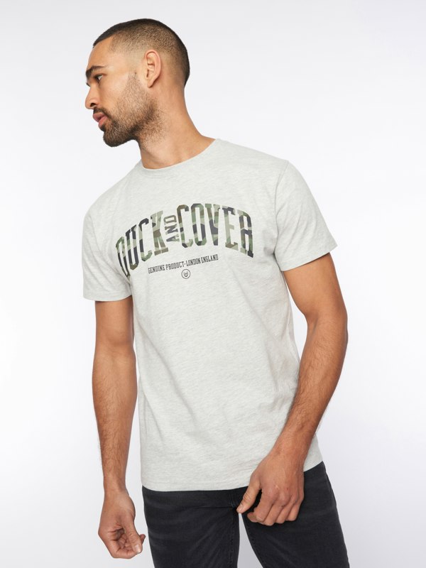 Duck and Cover Shaffer T-Shirt - Grey Marl