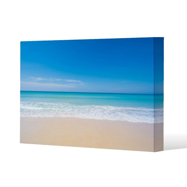 Benjamin Tate Design Nature landscape view of beautiful tropical beach and sea in sunny day Slim Style Canvas Print  60x90cm , 15mm Slim Real wood.