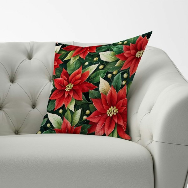 Warren Reed Poinsetta Watercolour Cushions