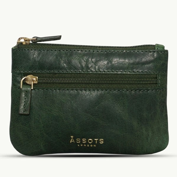 Assots London 'MARY' Tree Top Green Soft Small Leather Coin Purse