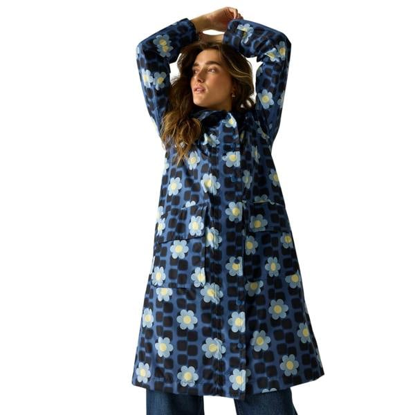 Regatta Womens/Ladies Orla Kiely Floral Long Length Waterproof Jacket - Blue - 